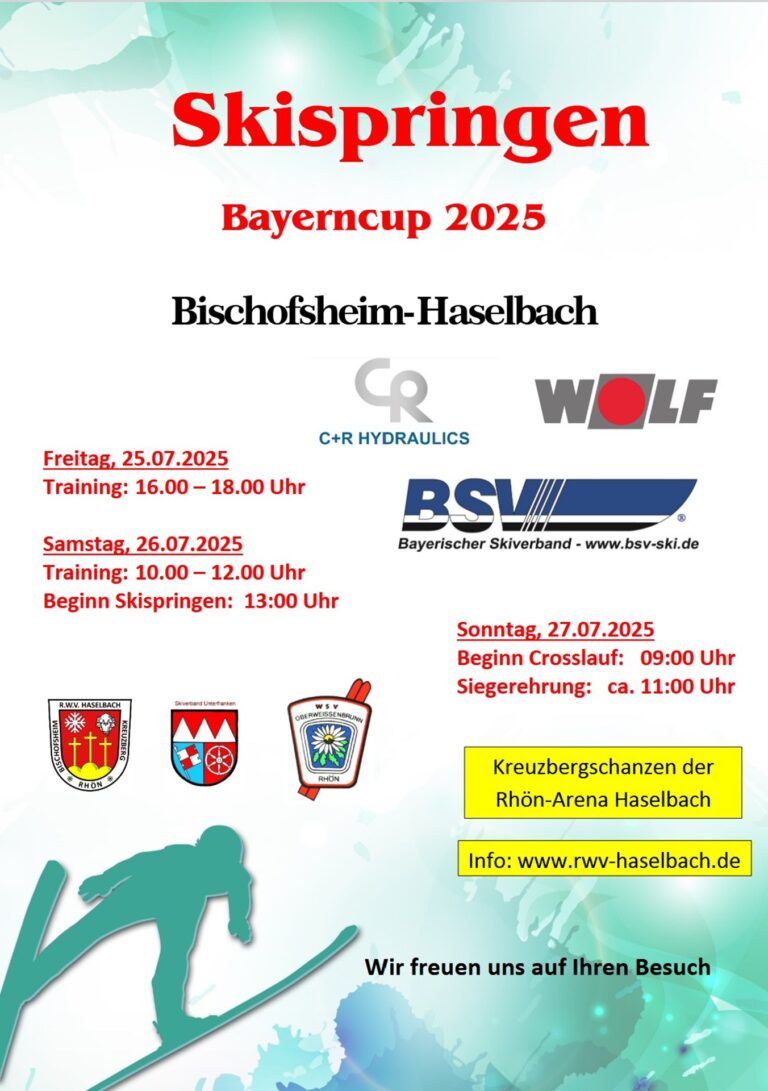 Ausschreibung zum Bayerncup im Skispringen und der Nordischen Kombination