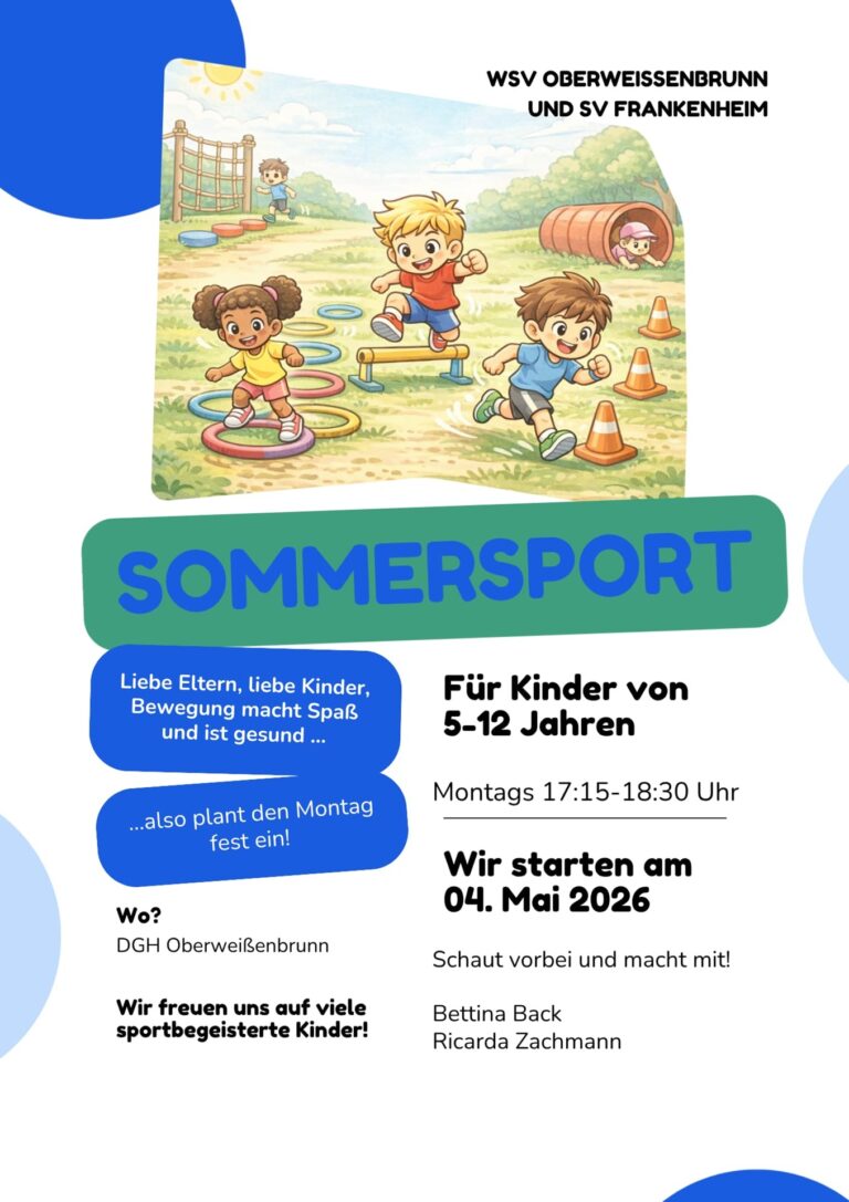 Sommertraining, Spiel und Spass für Kinder ab 5 Jahre